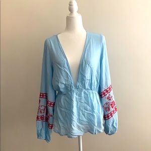 Embroidered boho blouse